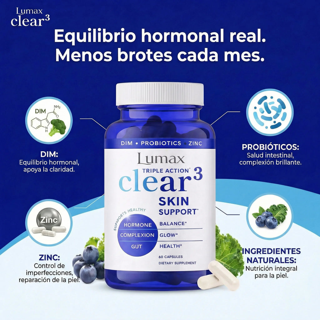Skin Clear-3 | Reduce Brotes  y Controla el Acné Recurrente
